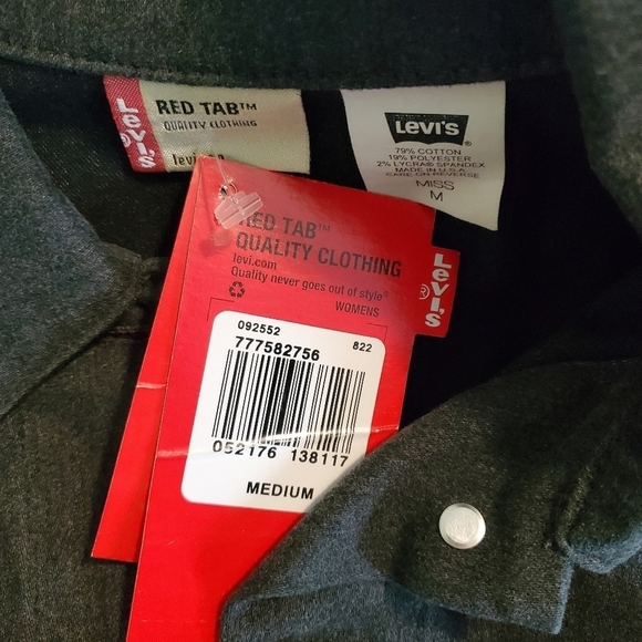 NWT Levi's Red Label Charcoal Gray Women's Vest Size Medium, Casual - Picture 12 of 14